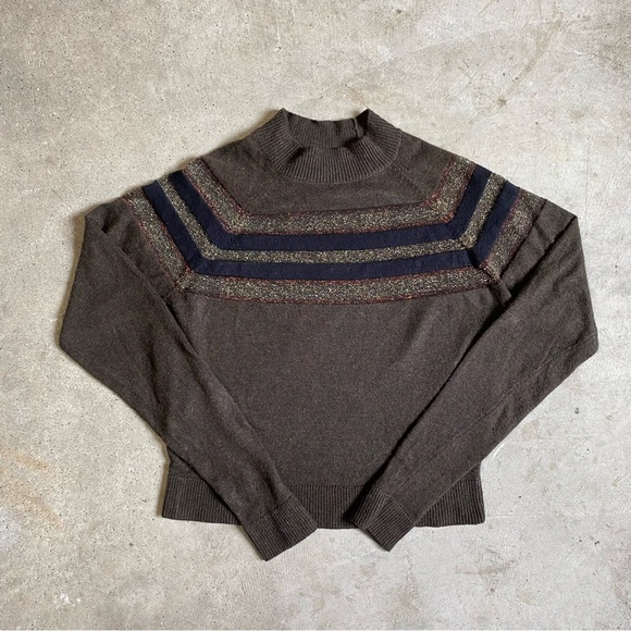 Urban Outfitters Cooperative metallic accent cropped wool sweater - Picture 1 of 3